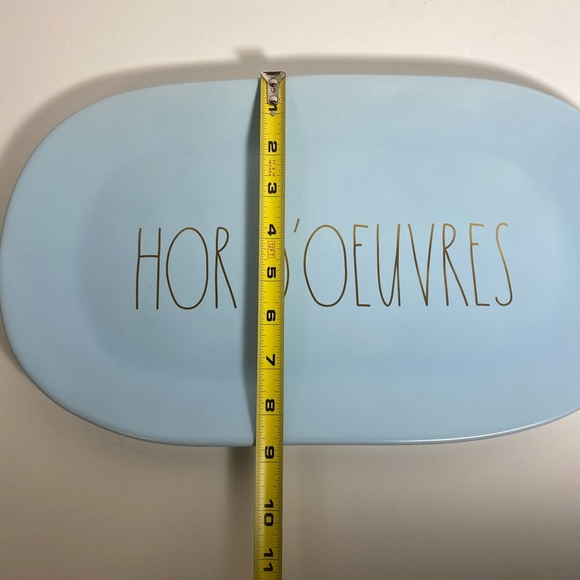 Rae Dunn HOR D'OEUVRES blue/gold serving platter - Picture 15 of 16